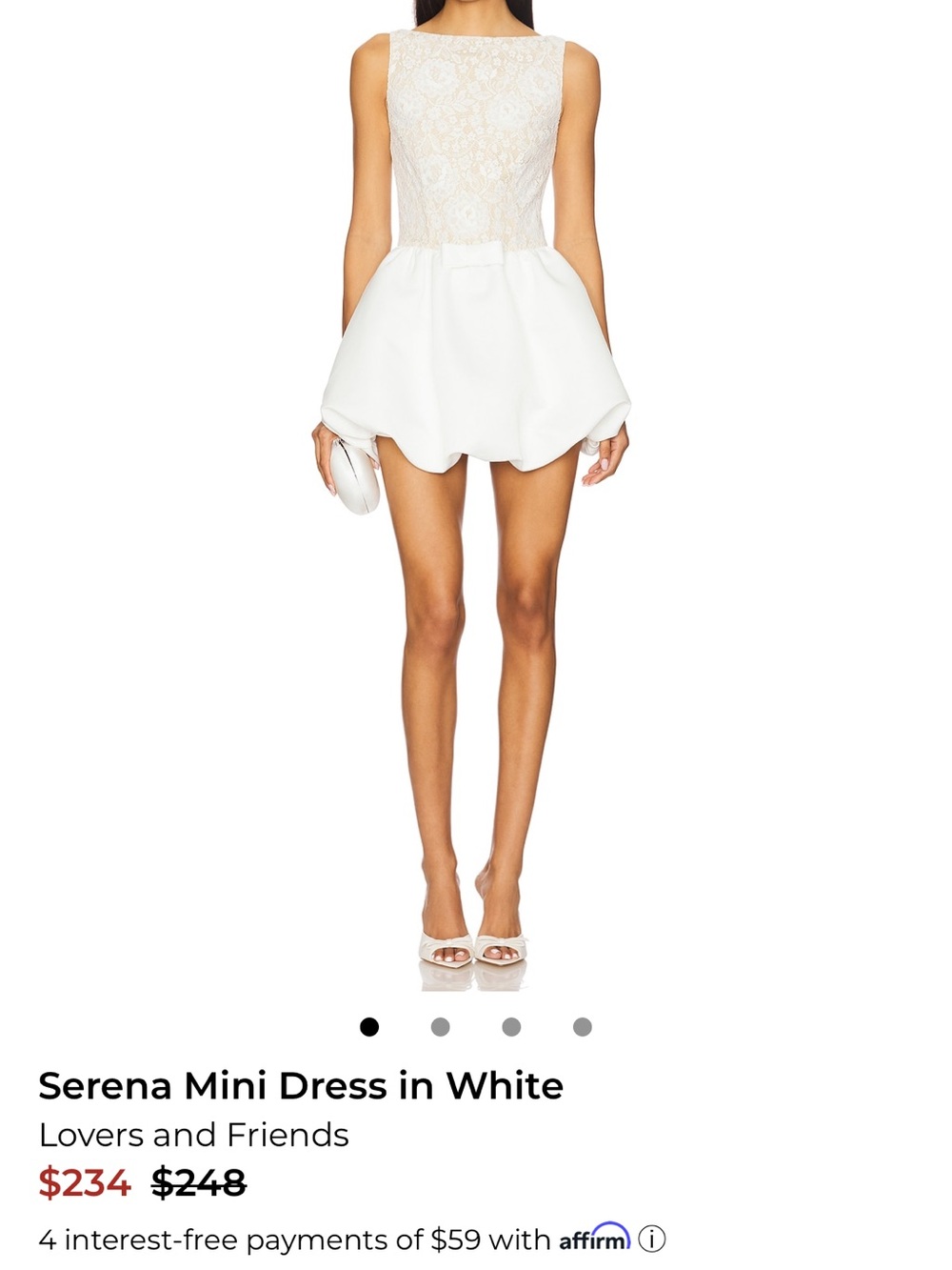 Lovers + Friends White Lace Bodice Serena Mini Dress